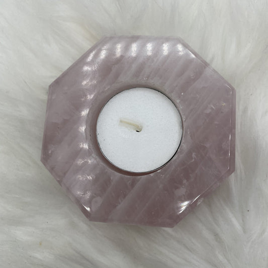 Rose Quartz Candle Holder - Sage & Magic