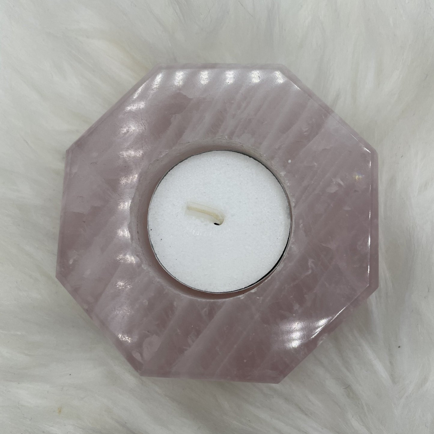 Rose Quartz Candle Holder - Sage & Magic