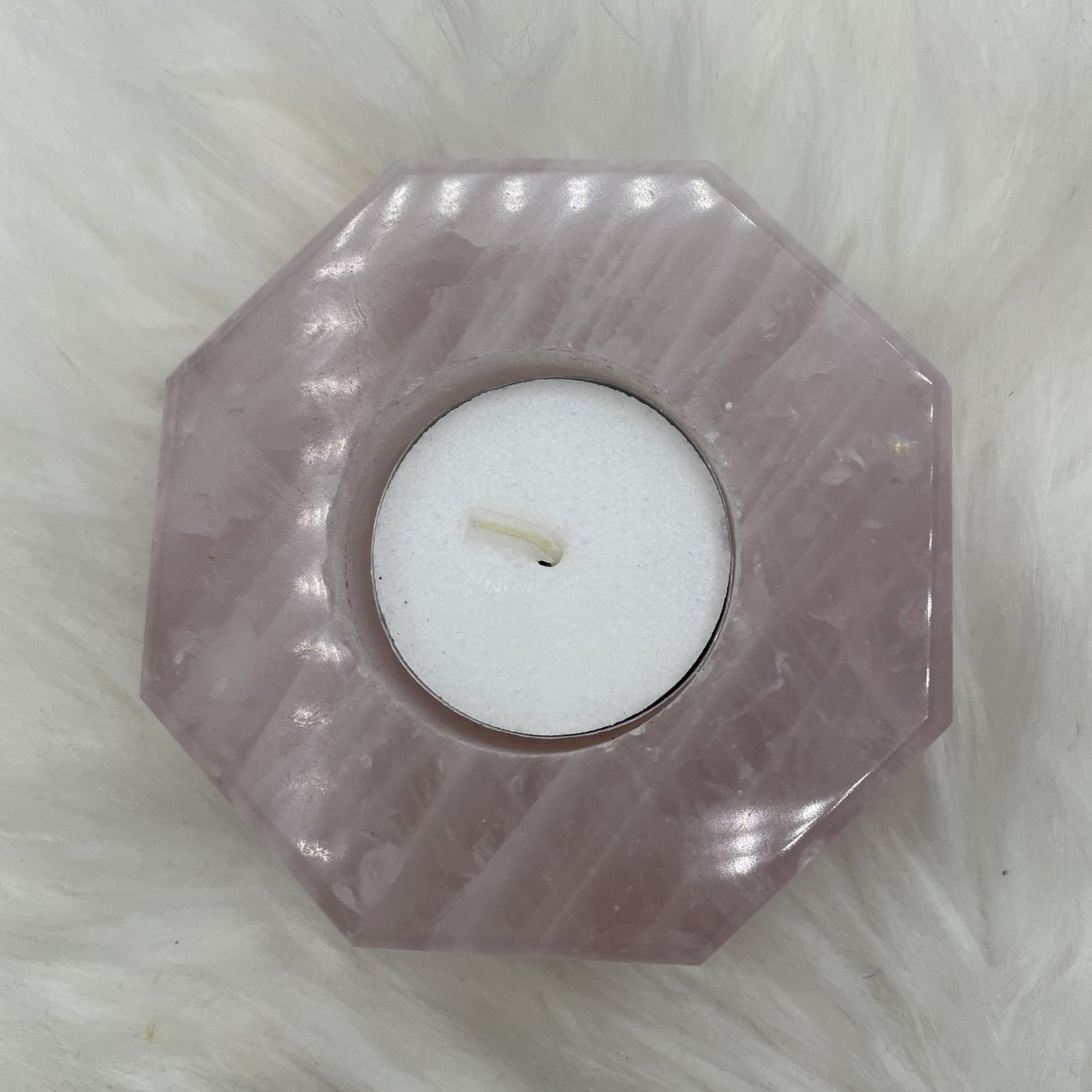 Rose Quartz Candle Holder - Sage & Magic