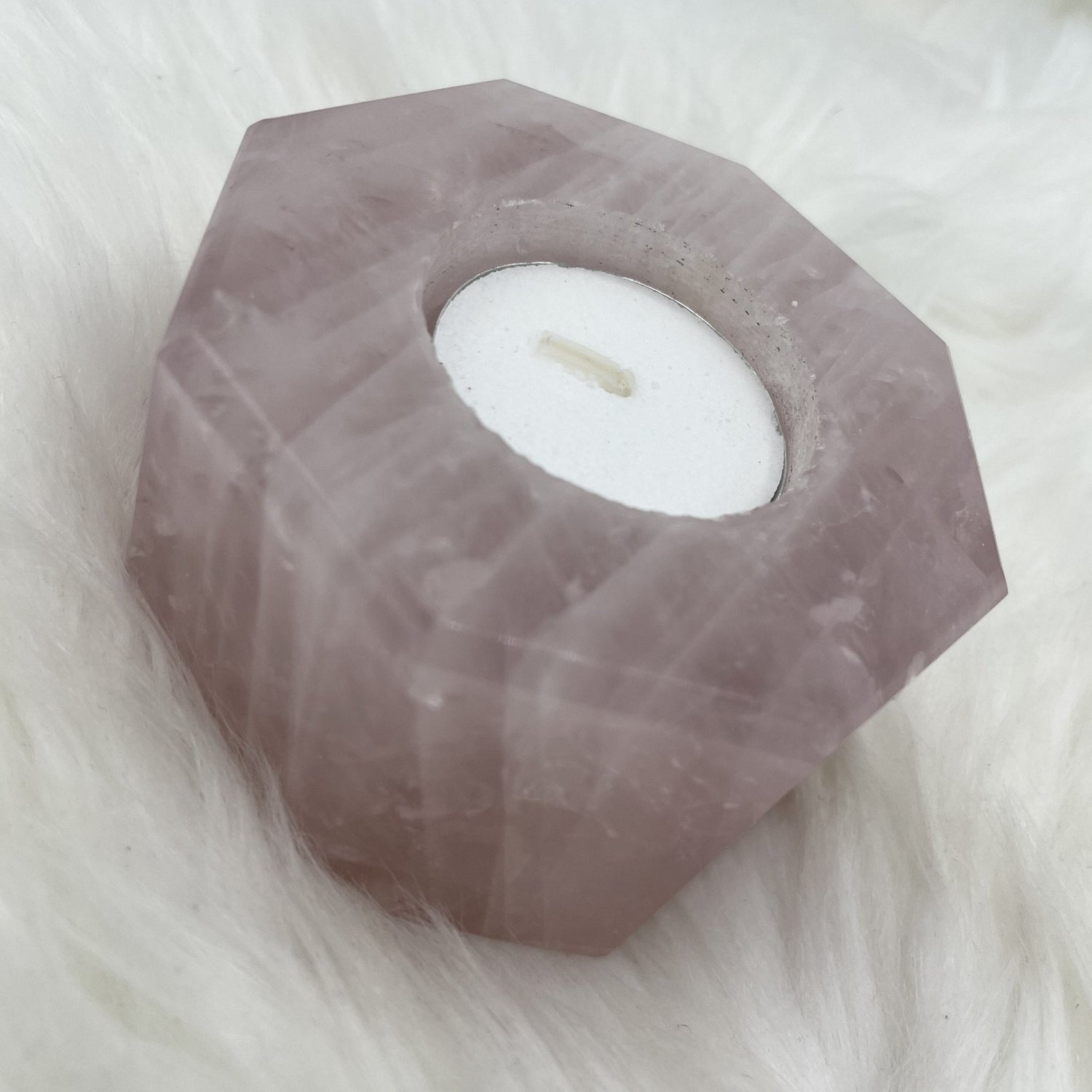 Rose Quartz Candle Holder - Sage & Magic