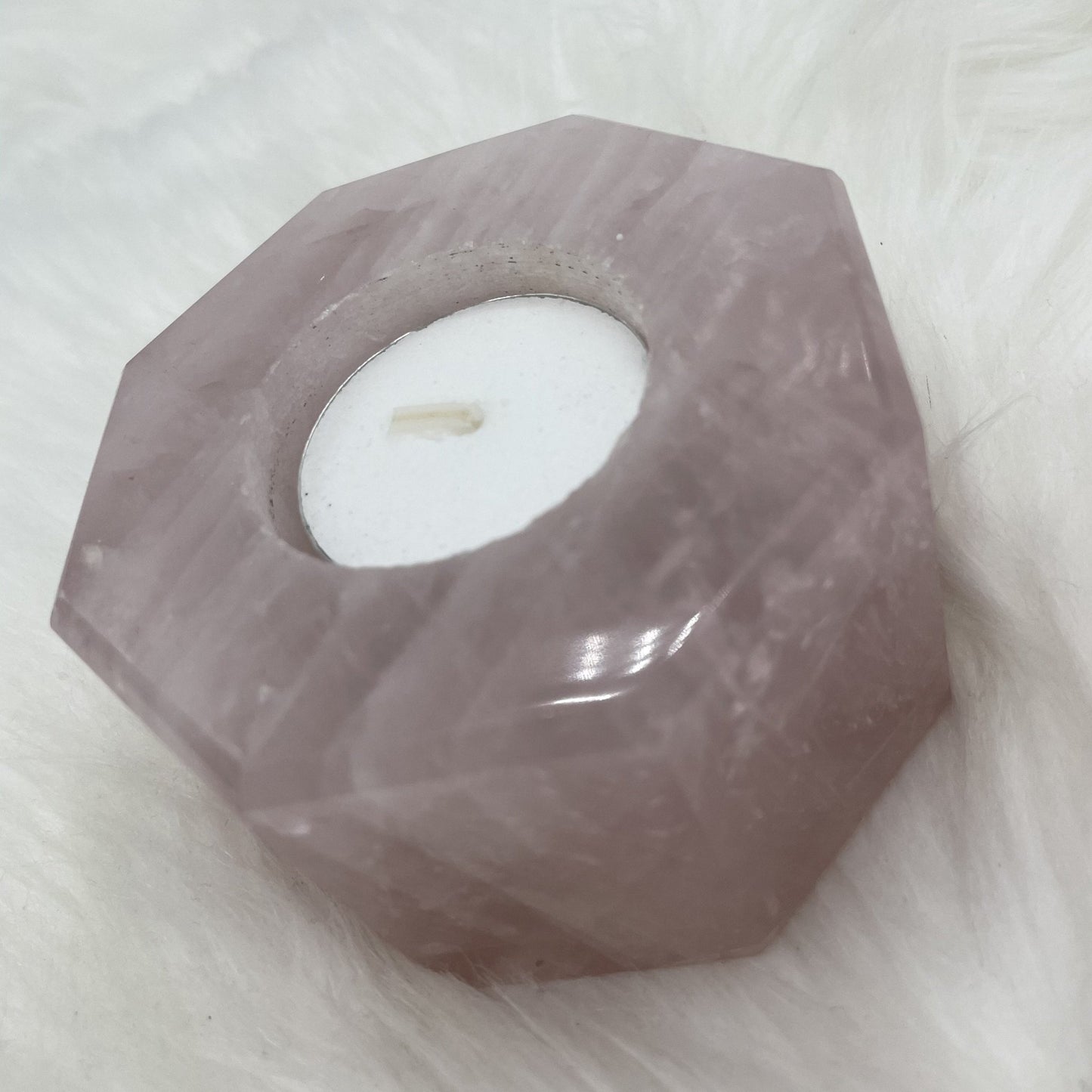 Rose Quartz Candle Holder - Sage & Magic