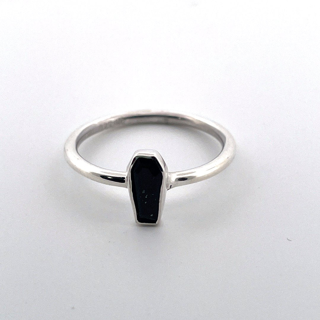 S925 Sterling Silver Ring - Black Tourmaline / Rose Quartz - Sage & Magic