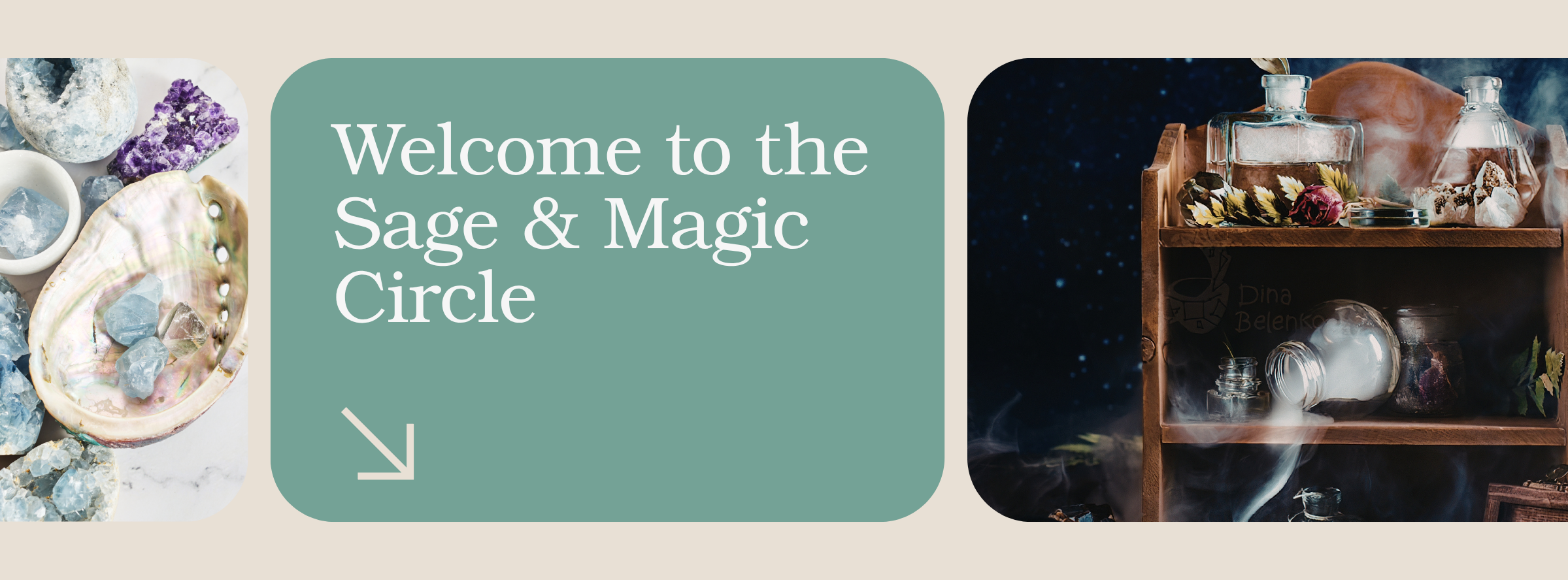 Sage & Magic Circle rewards — celestial night sky with gold constellations
