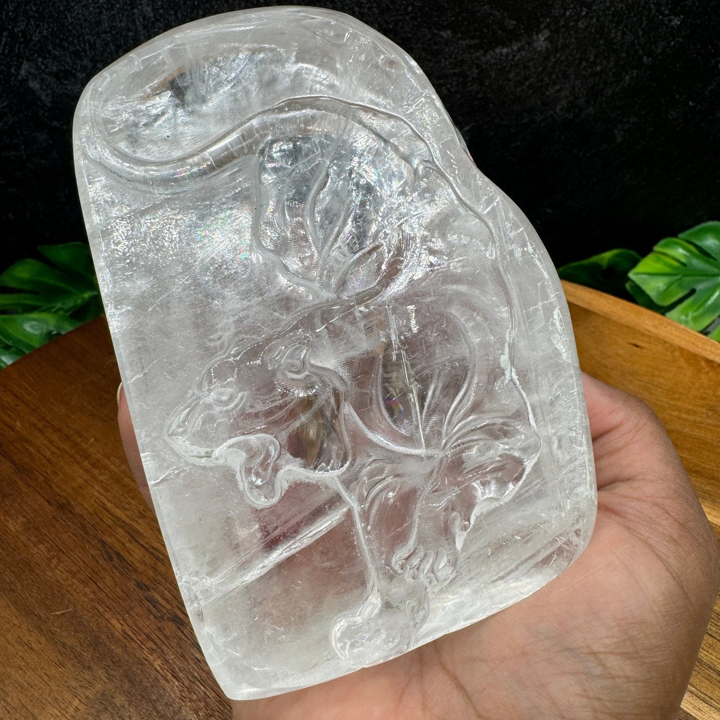 Selenite Tiger Carving - Sage & Magic