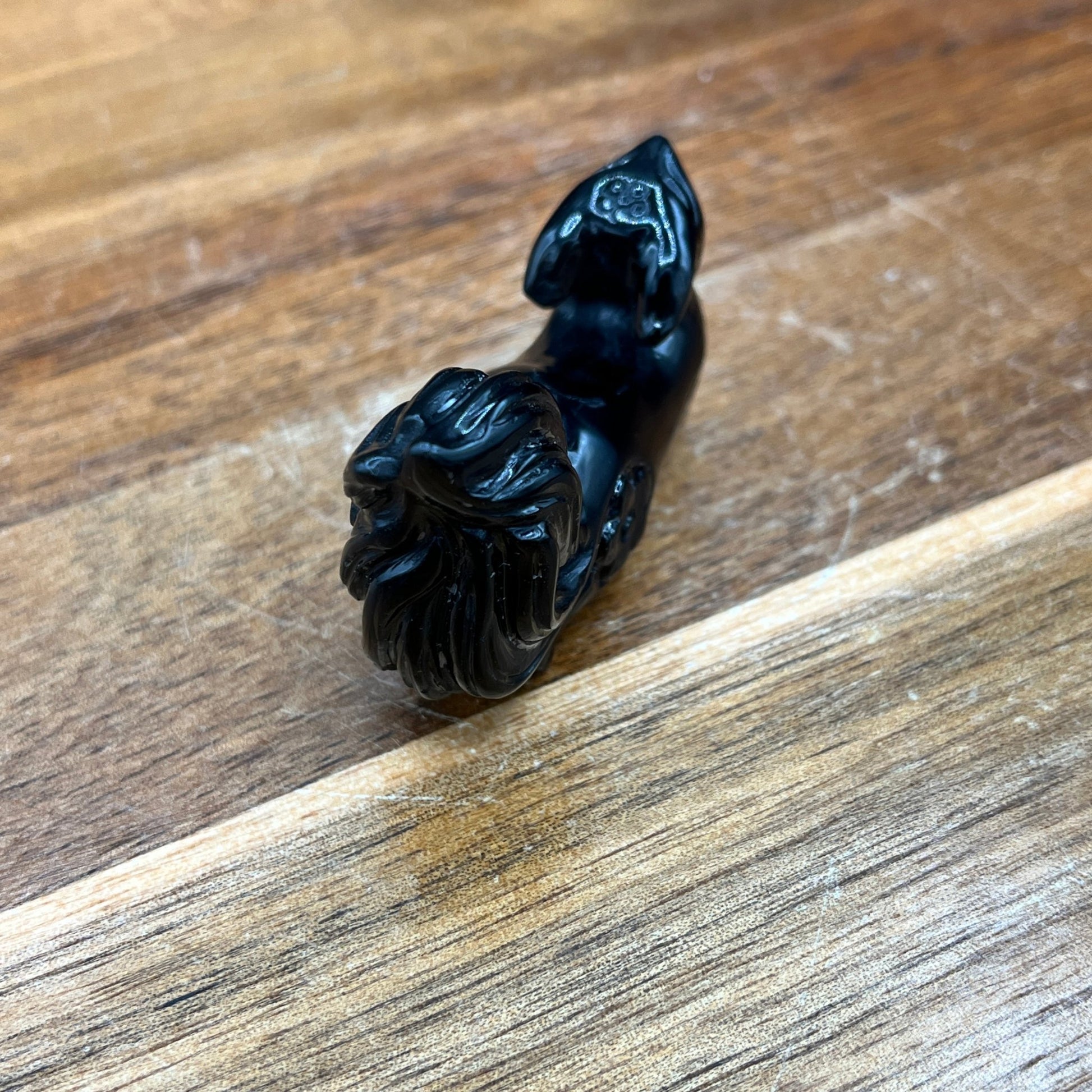 Silver Sheen Obsidian 9 Tail Fox Carving - Sage & Magic
