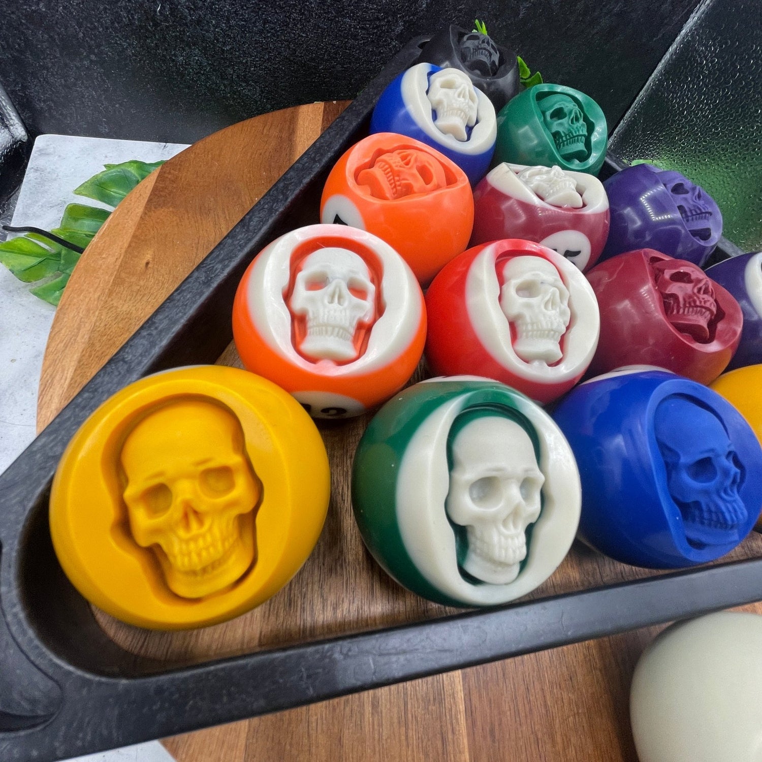 Skull Pool Ball Carving - Sage & Magic