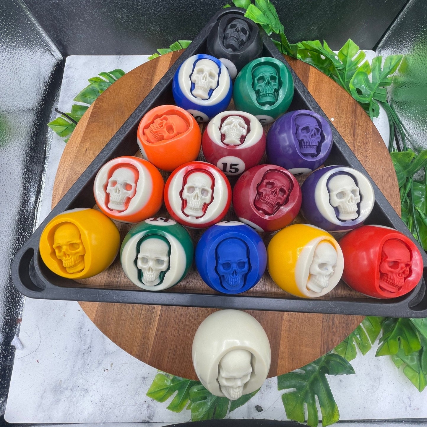 Skull Pool Ball Carving - Sage & Magic