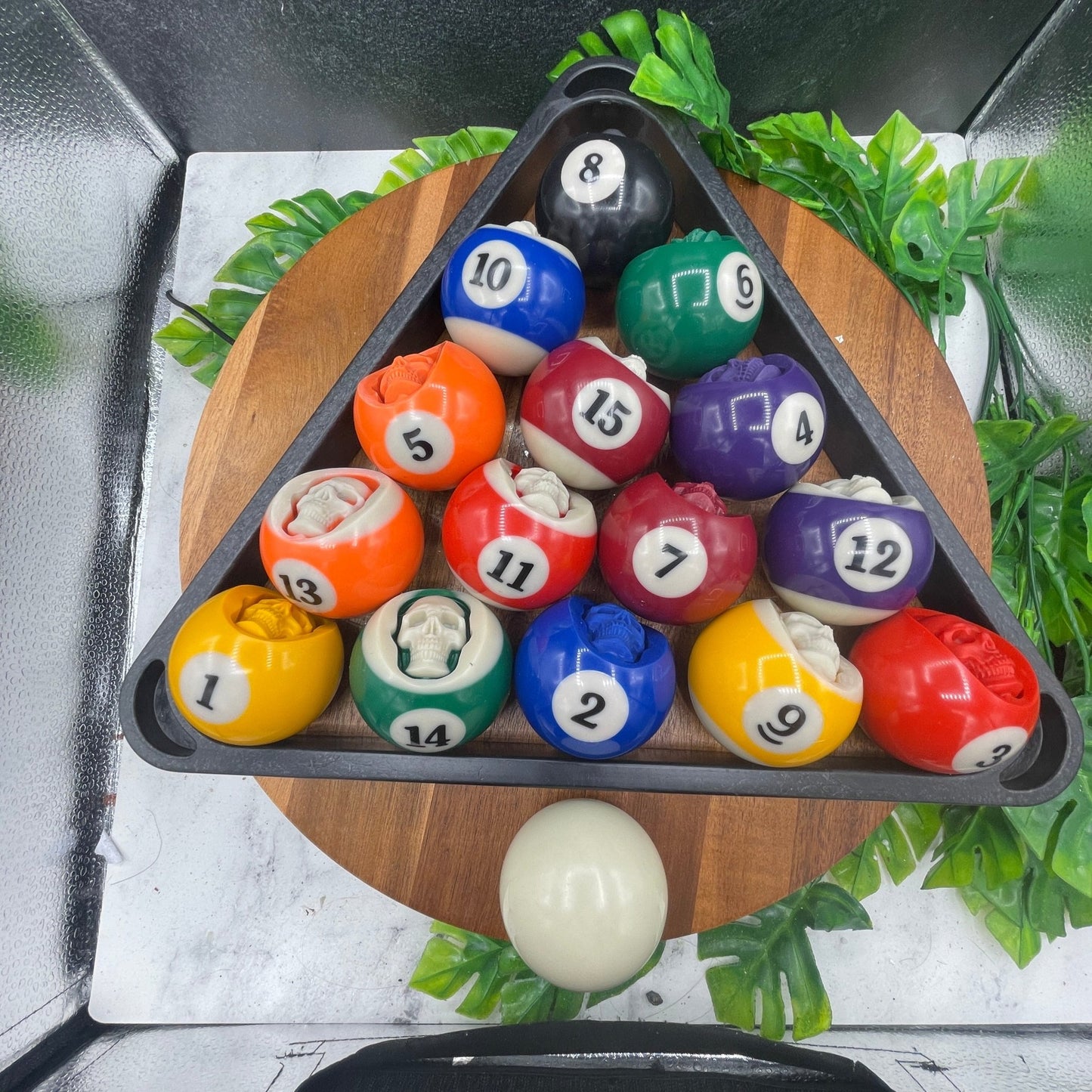 Skull Pool Ball Carving - Sage & Magic