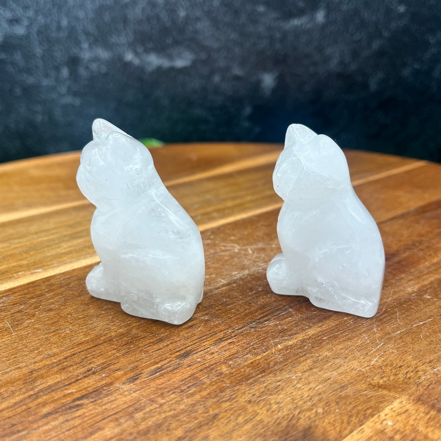 Small Clear Quartz Cat Carving - Sage & Magic