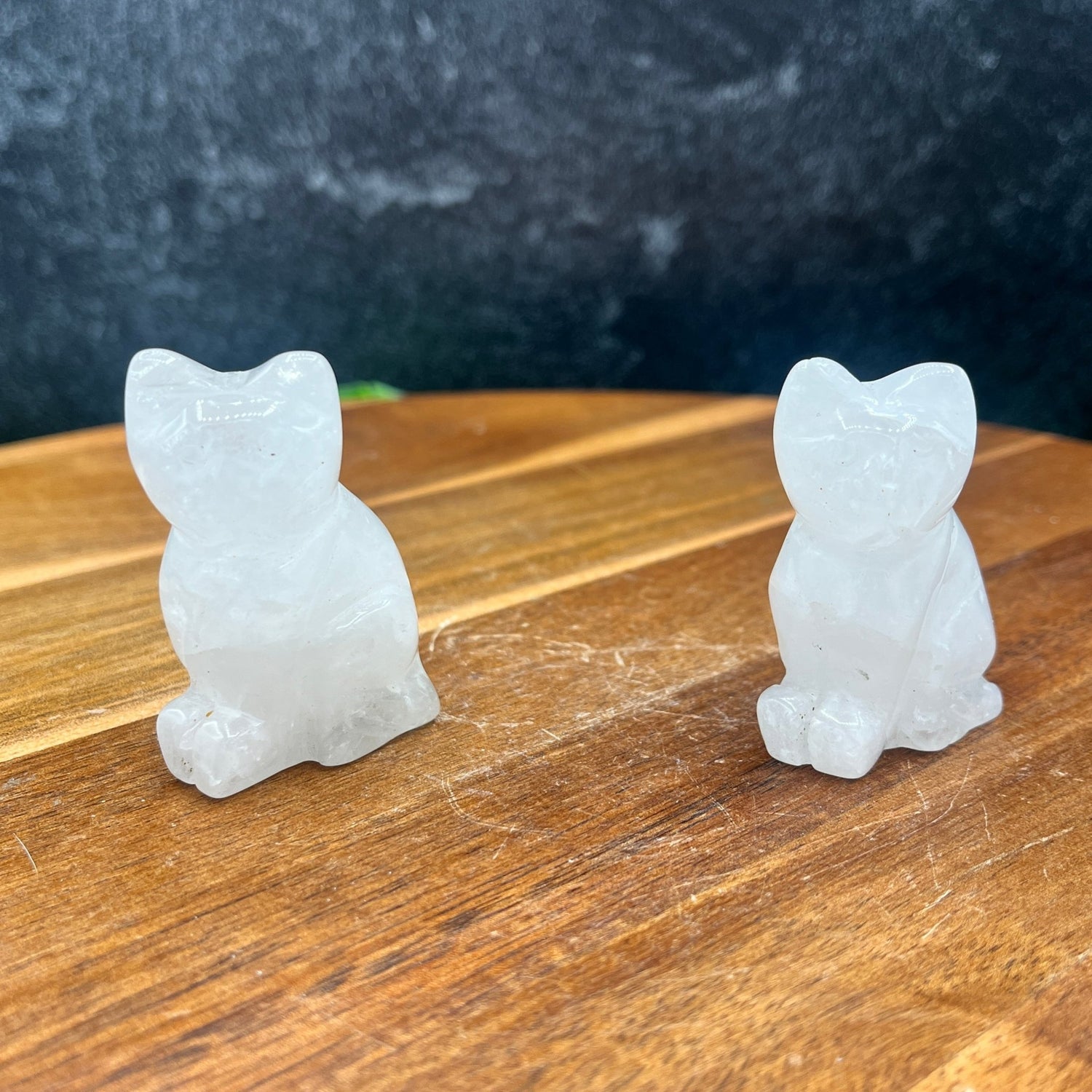 Small Clear Quartz Cat Carving - Sage & Magic