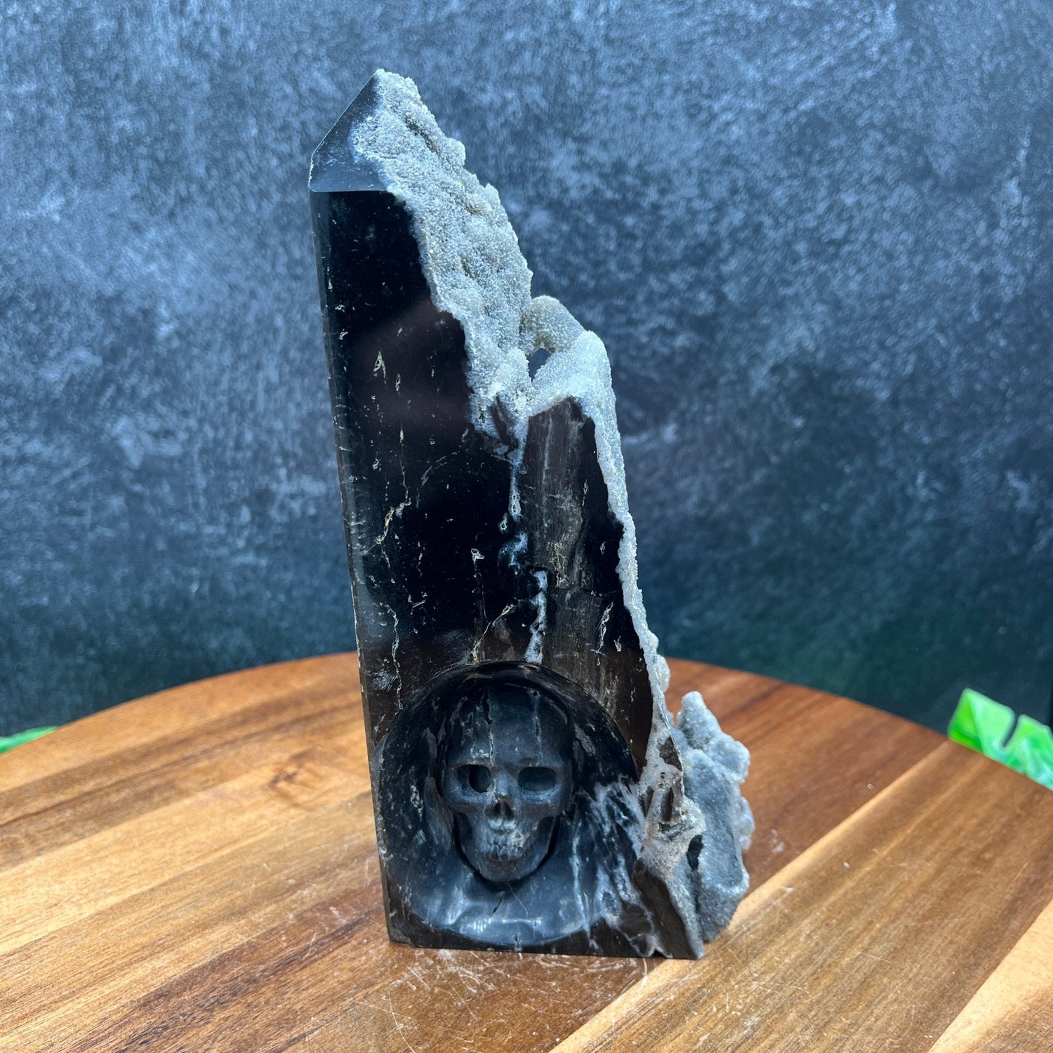 Sphalerite Black Druzy Skull Tower - Sage & Magic