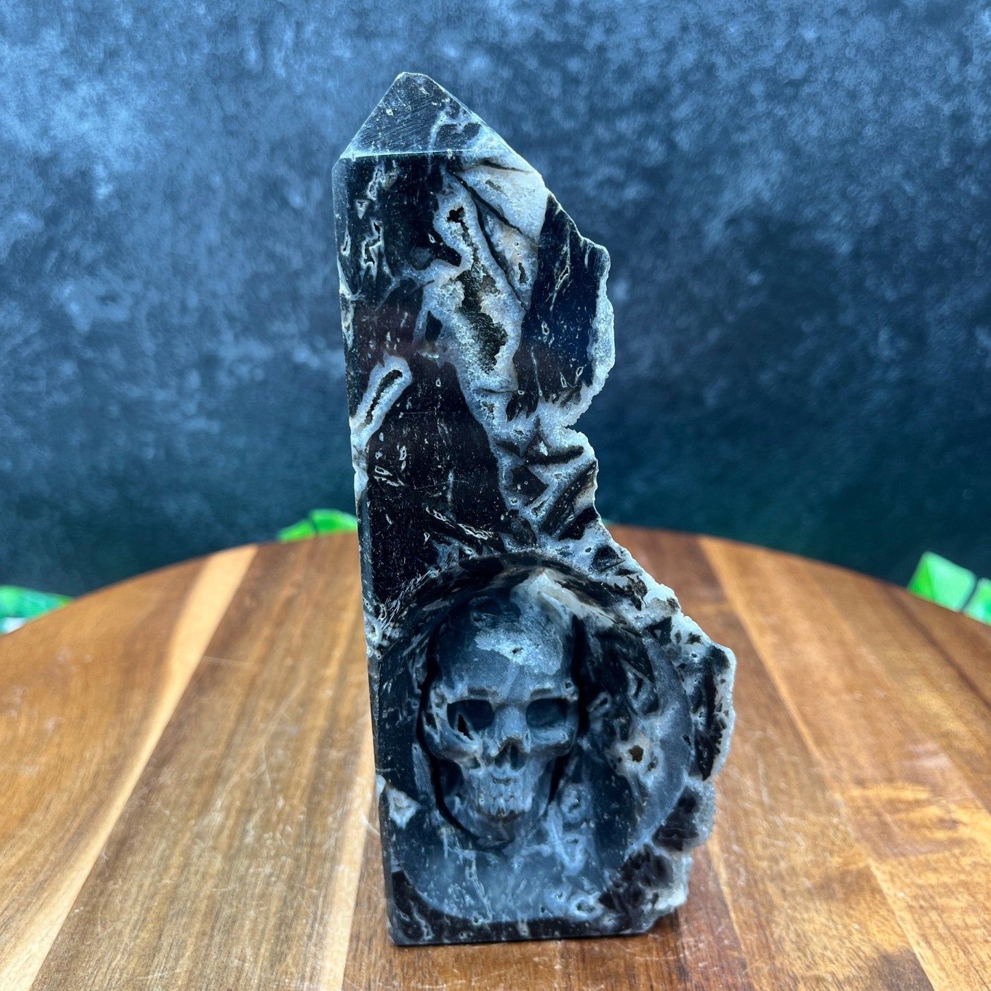 Sphalerite Black Druzy Skull Tower - Sage & Magic