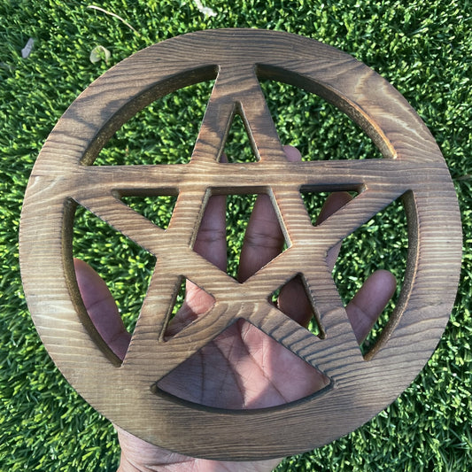 Stained Wood Five Pointed Star Pentagram - Sage & Magic