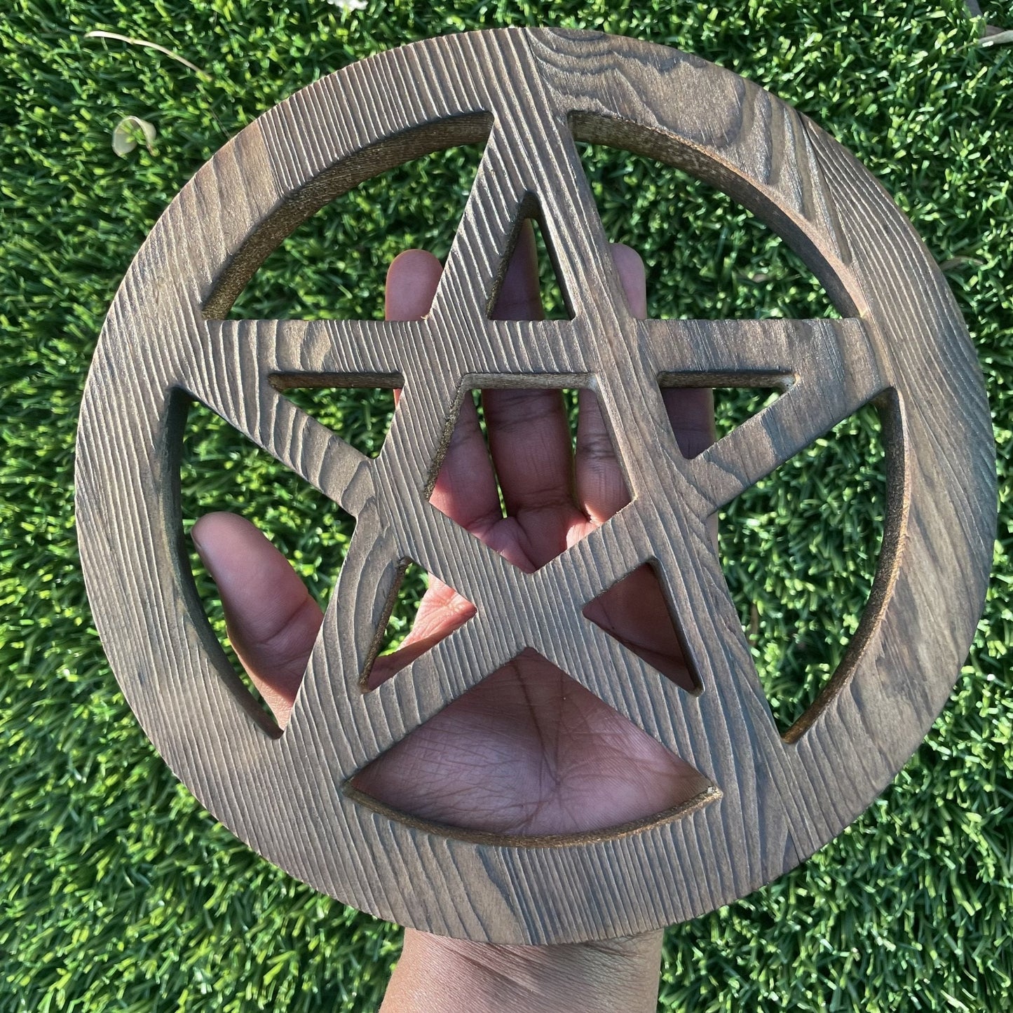 Stained Wood Five Pointed Star Pentagram - Sage & Magic