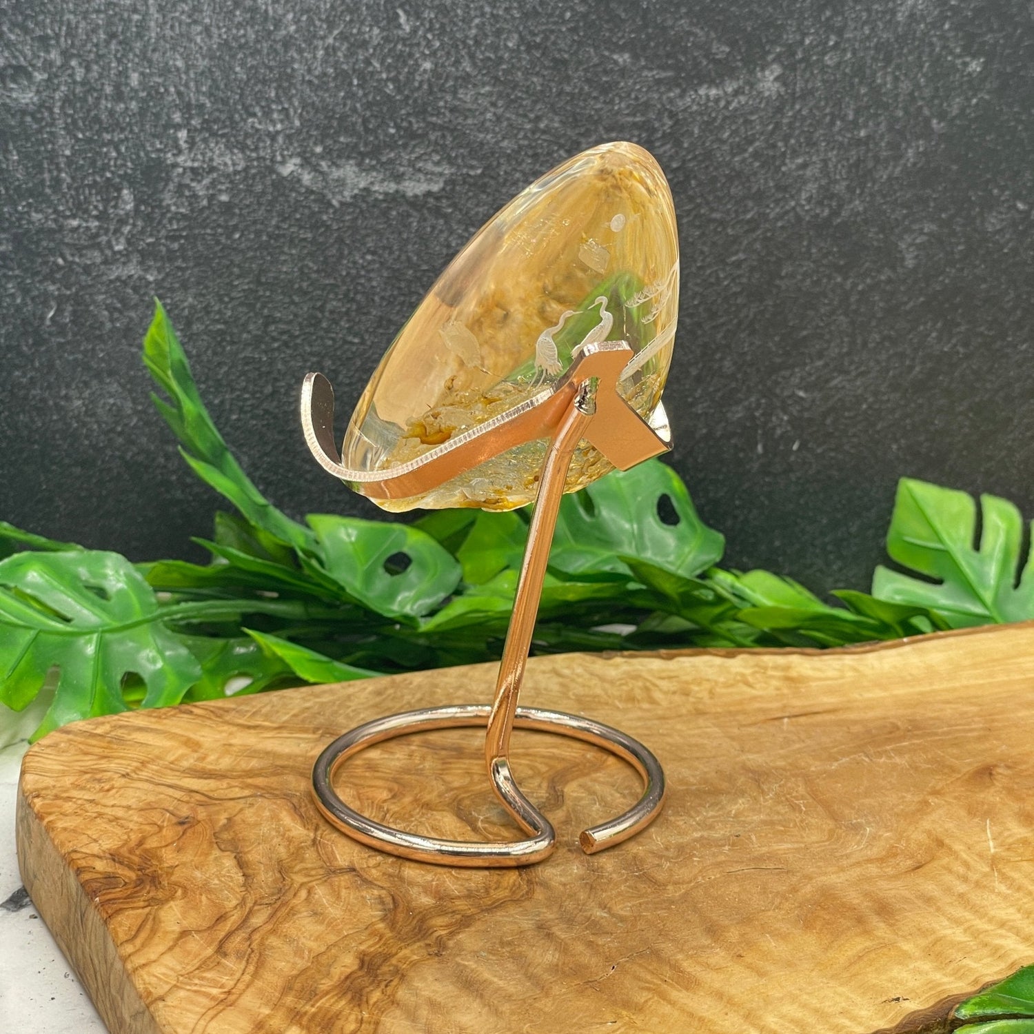 Stork Bird Carving in Garden Quartz with Stand - Sage & Magic