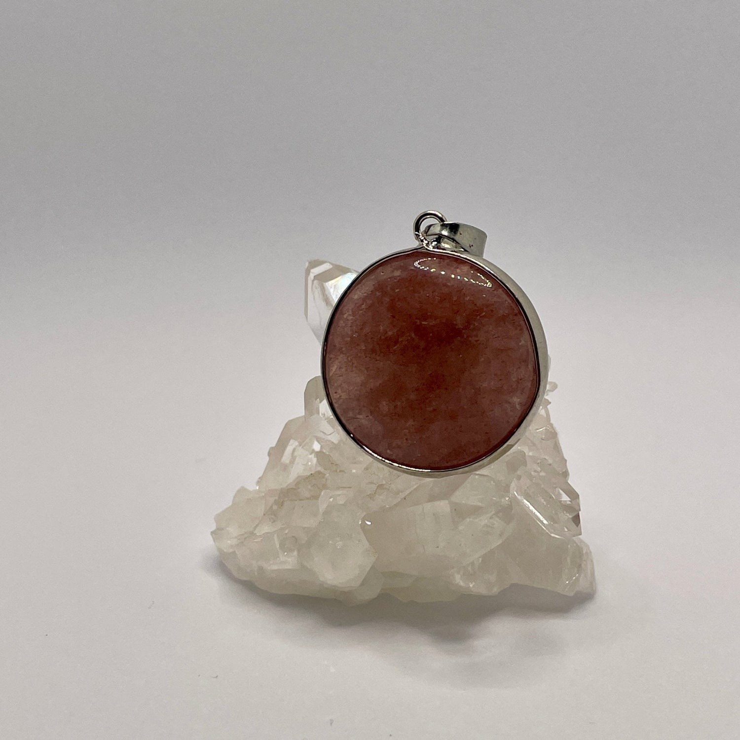 Strawberry Quartz Silver Pendant - Sage & Magic