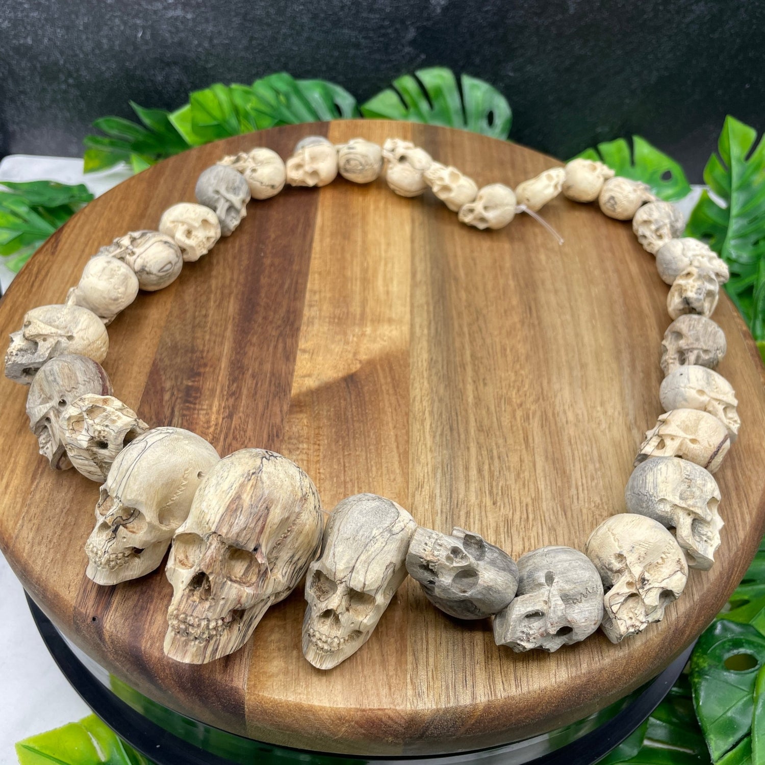 Tamarind Wood 28 inch Skull Necklace - Sage & Magic