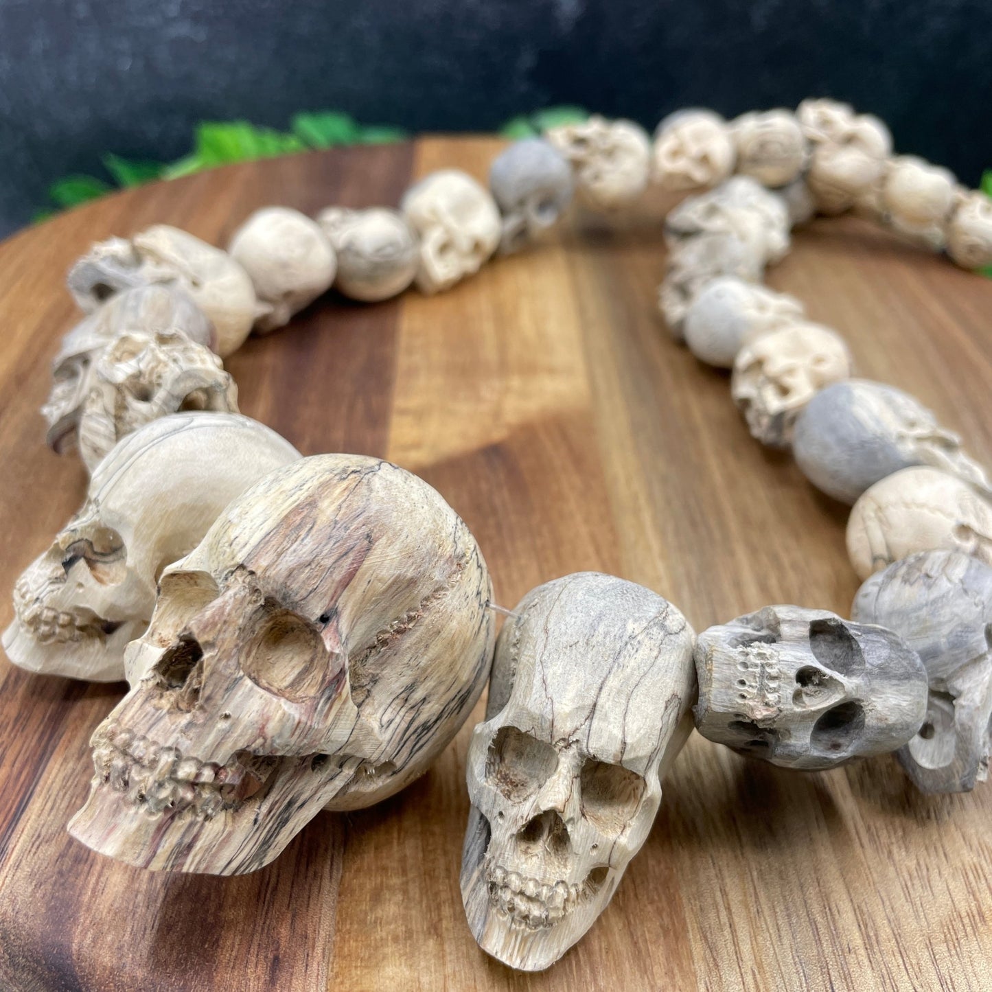 Tamarind Wood 28 inch Skull Necklace - Sage & Magic