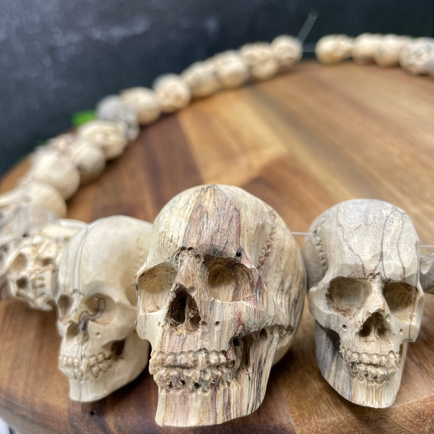 Tamarind Wood 28 inch Skull Necklace - Sage & Magic