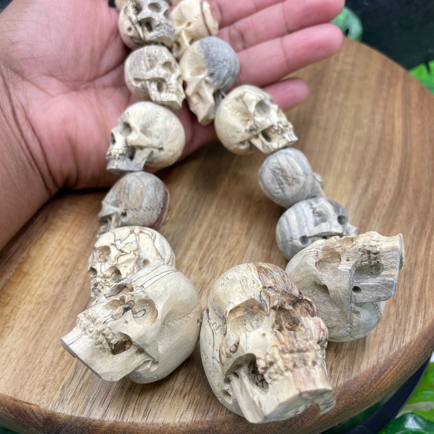 Tamarind Wood 28 inch Skull Necklace - Sage & Magic