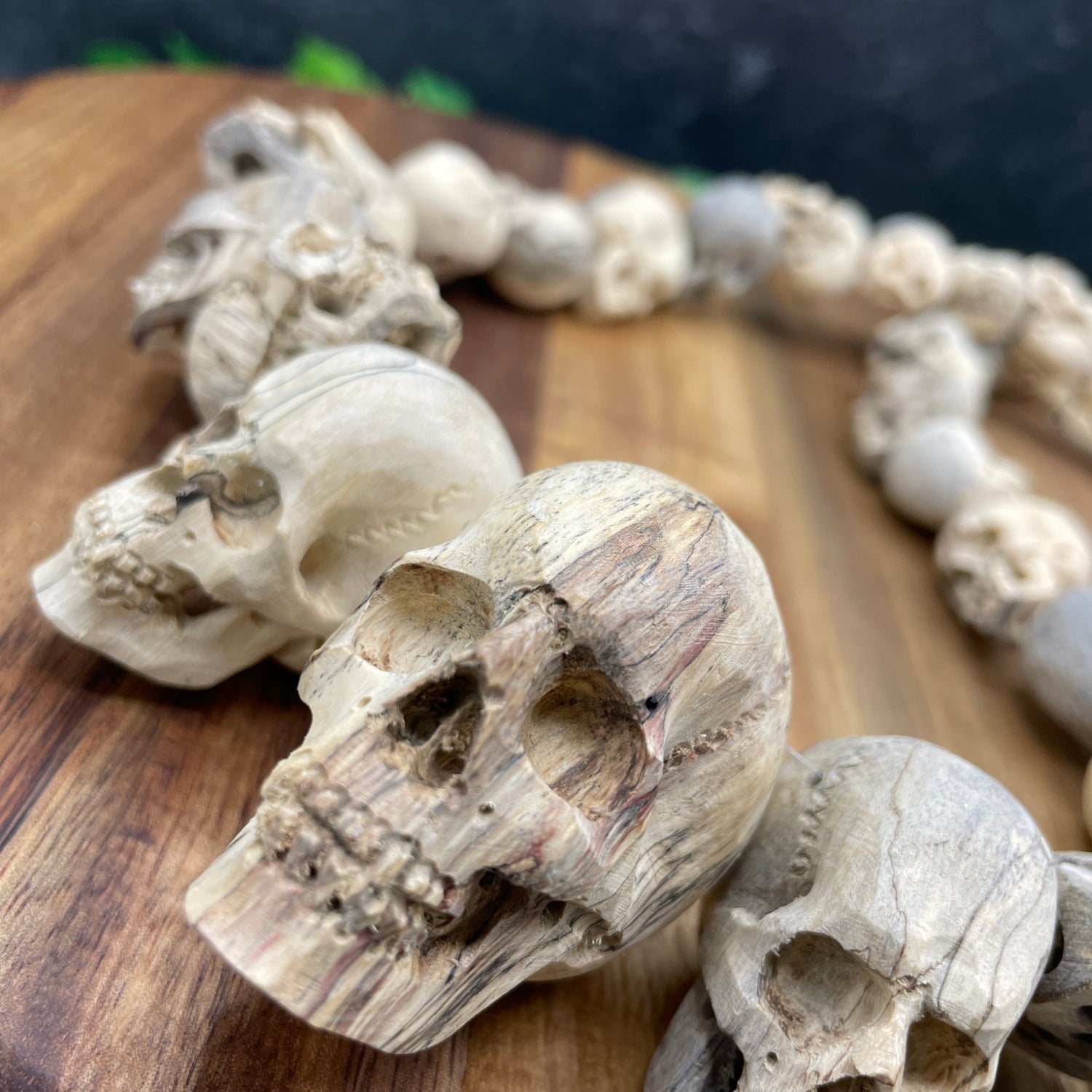 Tamarind Wood 28 inch Skull Necklace - Sage & Magic