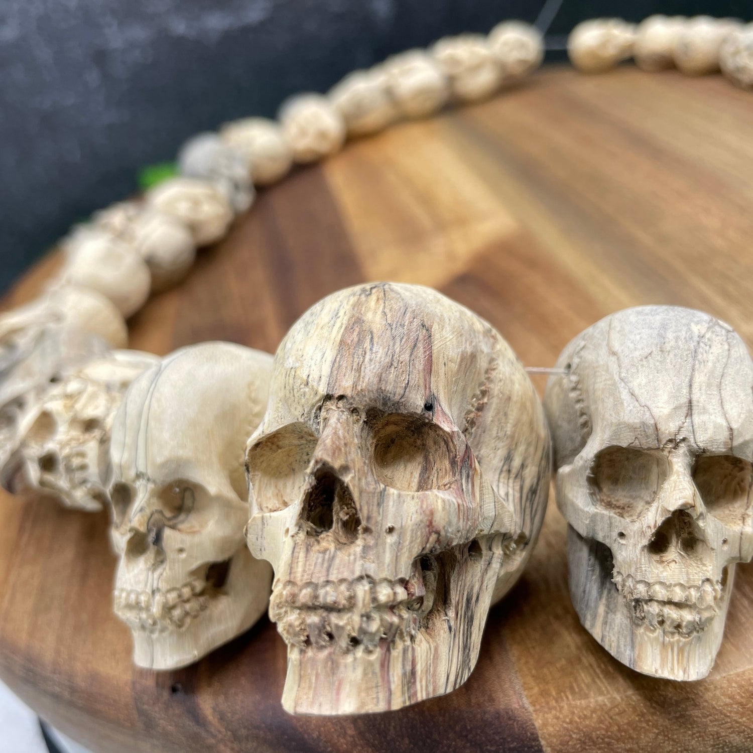 Tamarind Wood 28 inch Skull Necklace - Sage & Magic