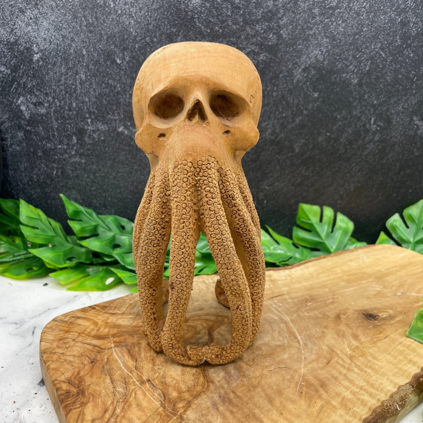 Tamarind Wood Cthulhu Skull Carving - Sage & Magic