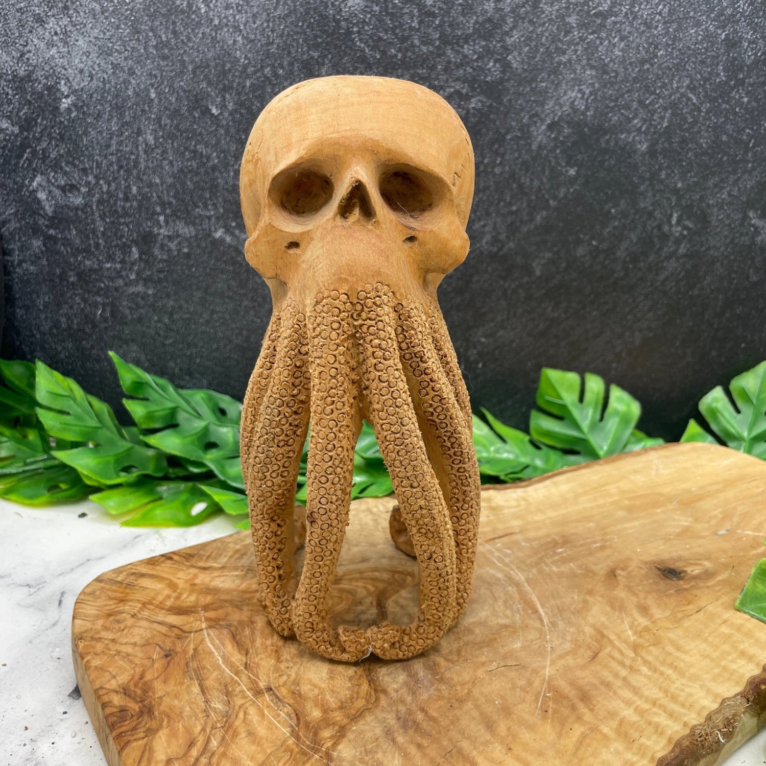 Tamarind Wood Cthulhu Skull Carving - Sage & Magic