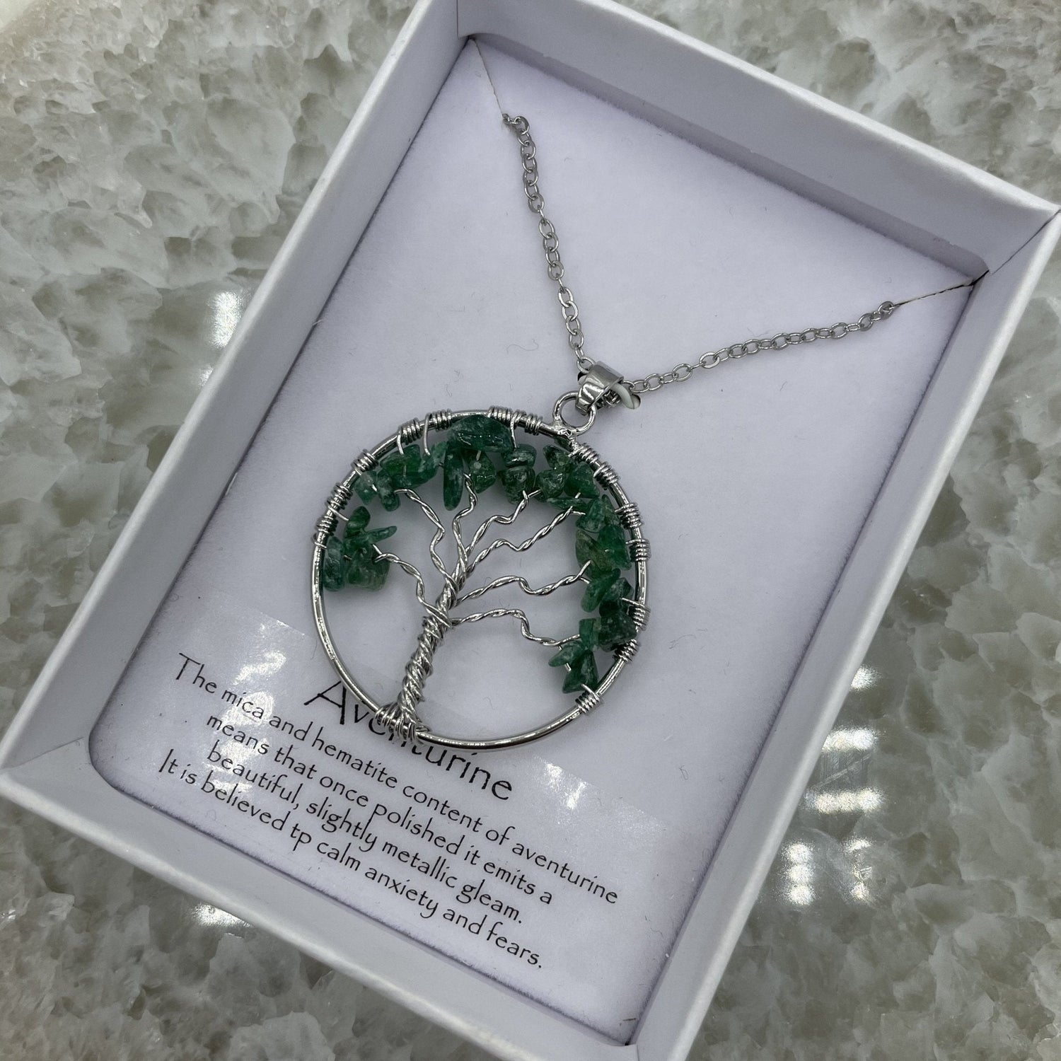 Tree of Life Crystal Chip Necklace - Sage & Magic