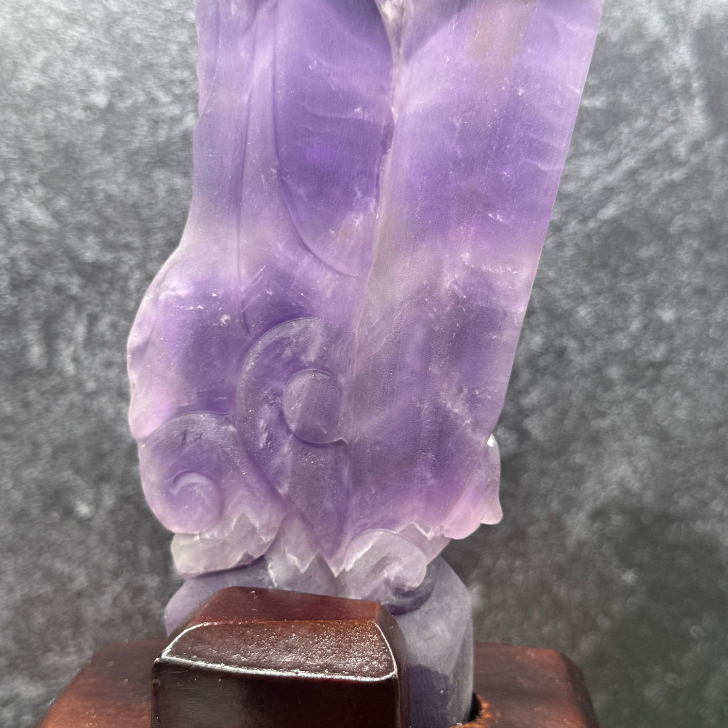 Unpolished Amethyst Guanyin with Crystal Ball Carving - Sage & Magic