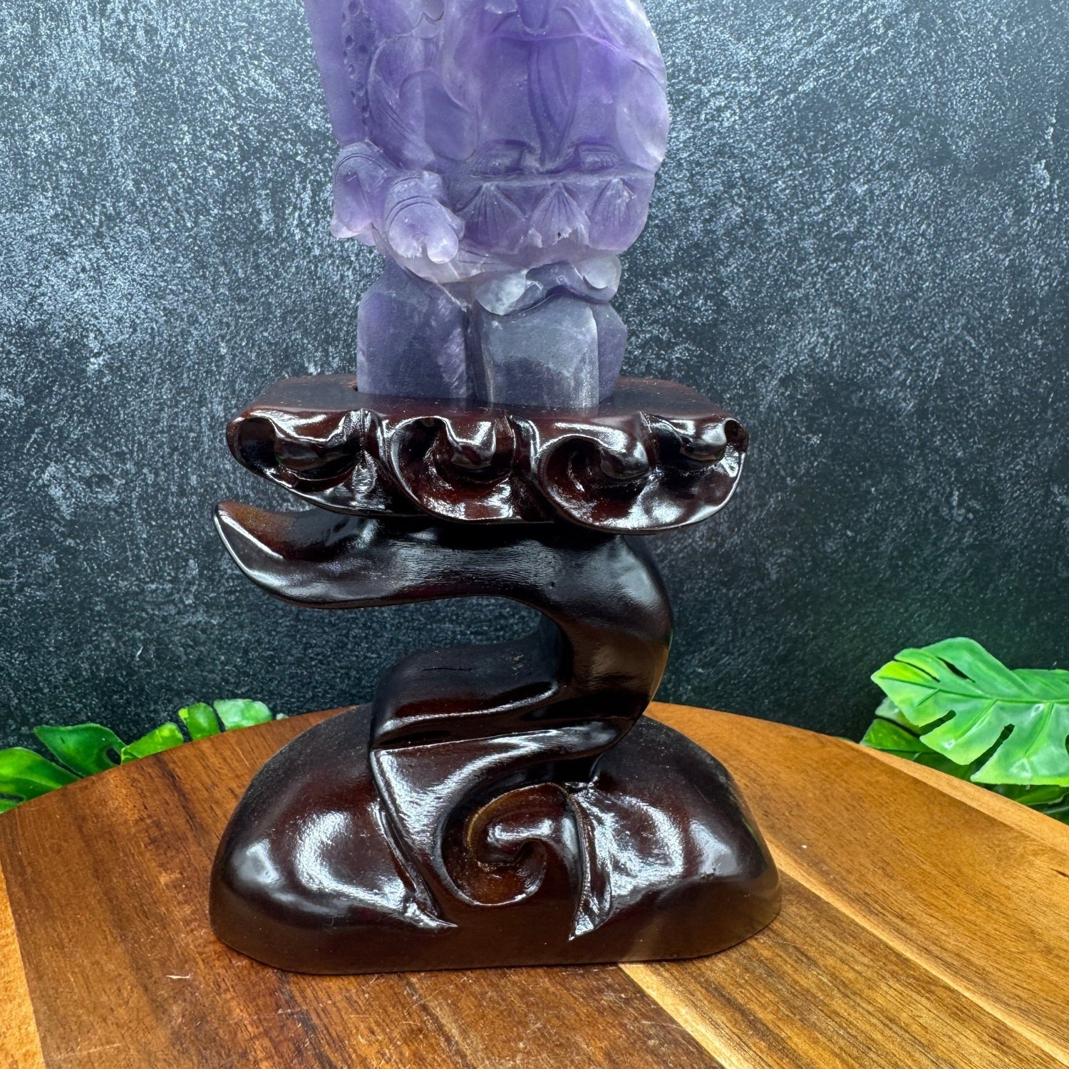 Unpolished Amethyst Guanyin with Crystal Ball Carving - Sage & Magic