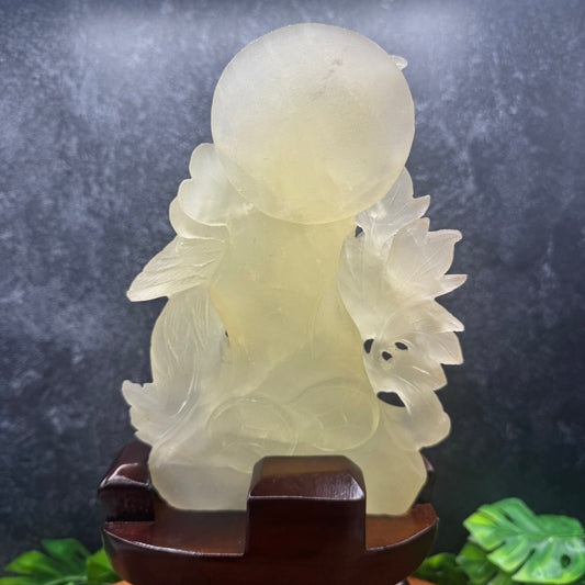 Unpolished Citrine Lucky Rooster Carving - Sage & Magic