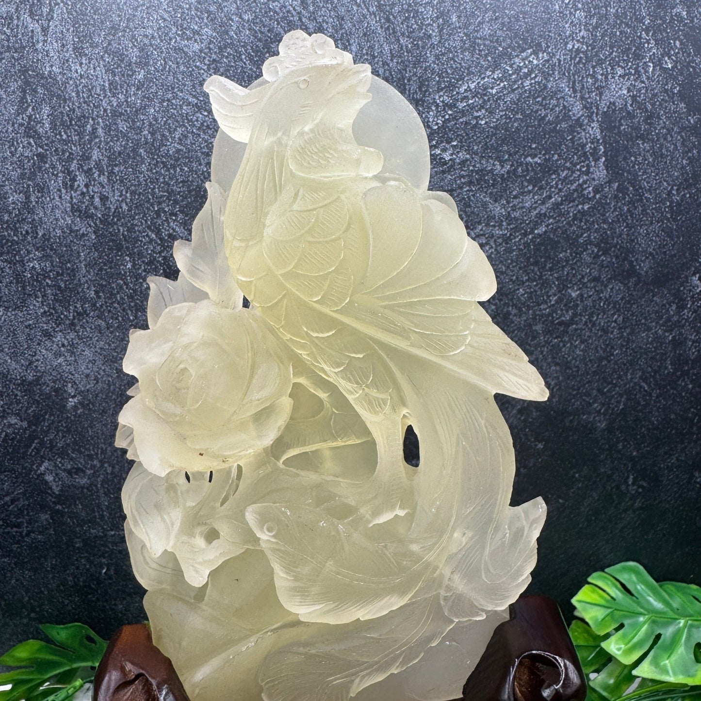 Unpolished Citrine Lucky Rooster Carving - Sage & Magic