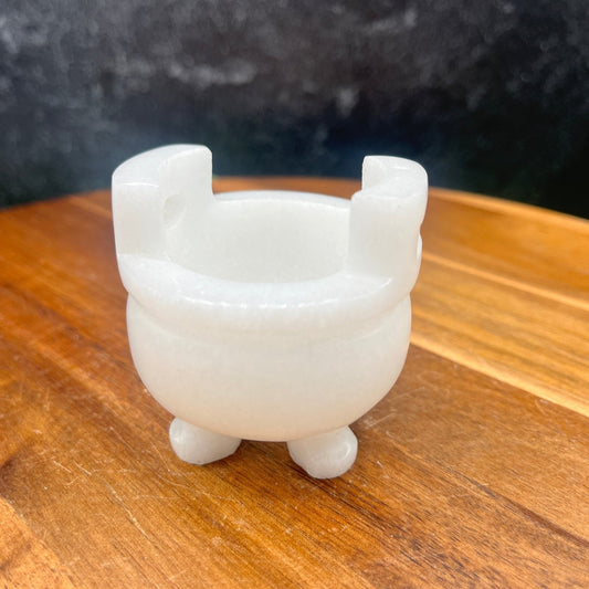 White Jade Mini Cauldron - Sage & Magic