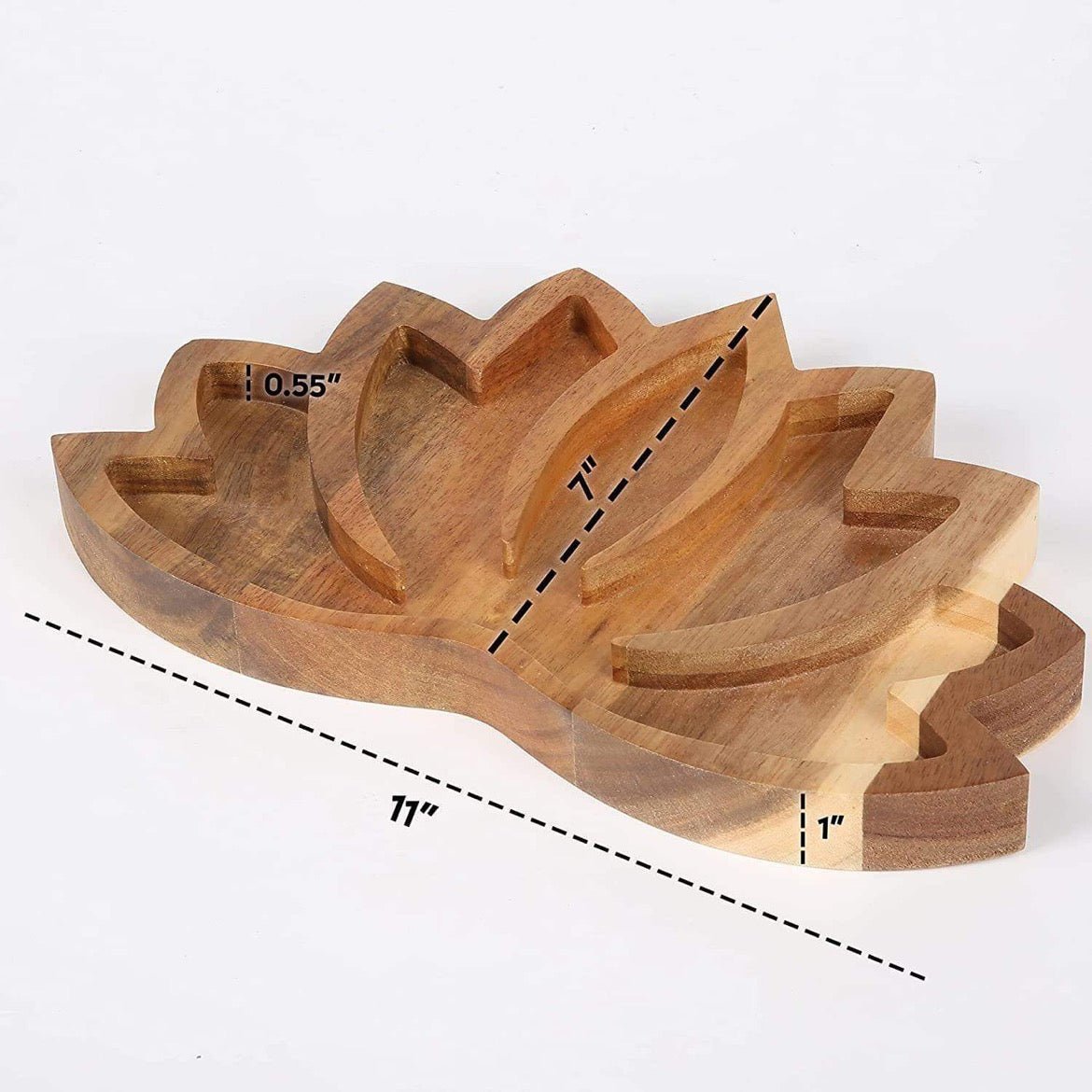 Wooden Lotus Flower Bowl - Sage & Magic