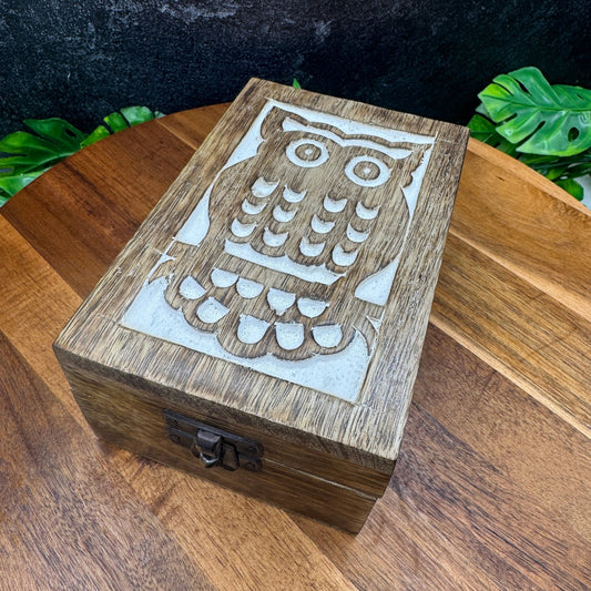 Wooden Owl Box - Sage & Magic