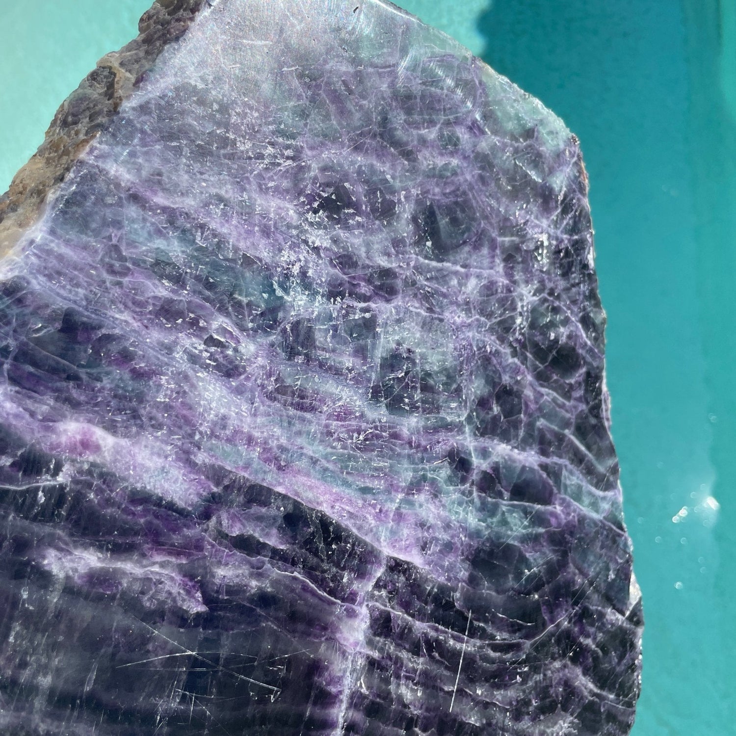 XL 10 lb Rainbow Fluorite Slab with Stand - Sage & Magic