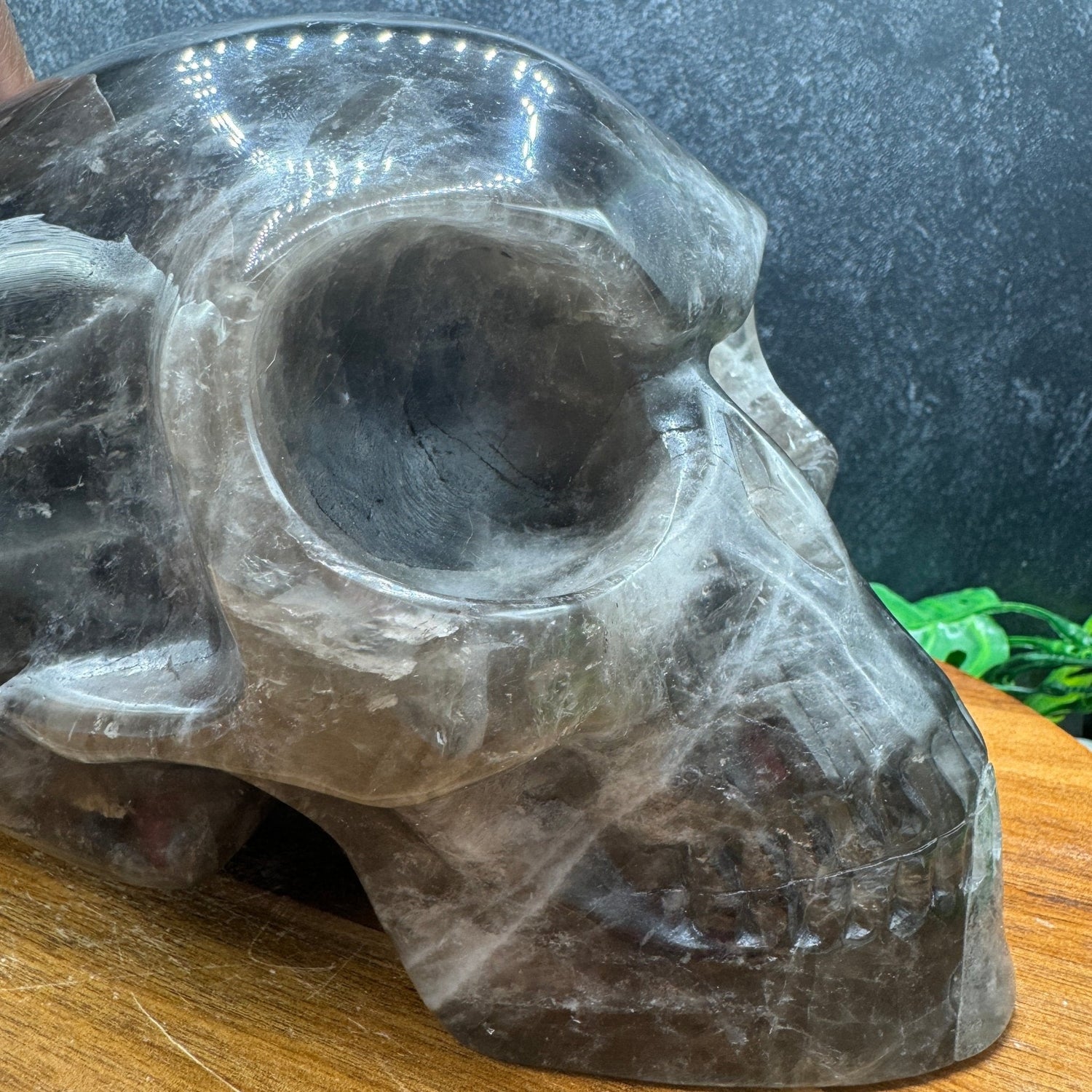 XL Smoky Quartz Mayan Alien Skull - Sage & Magic