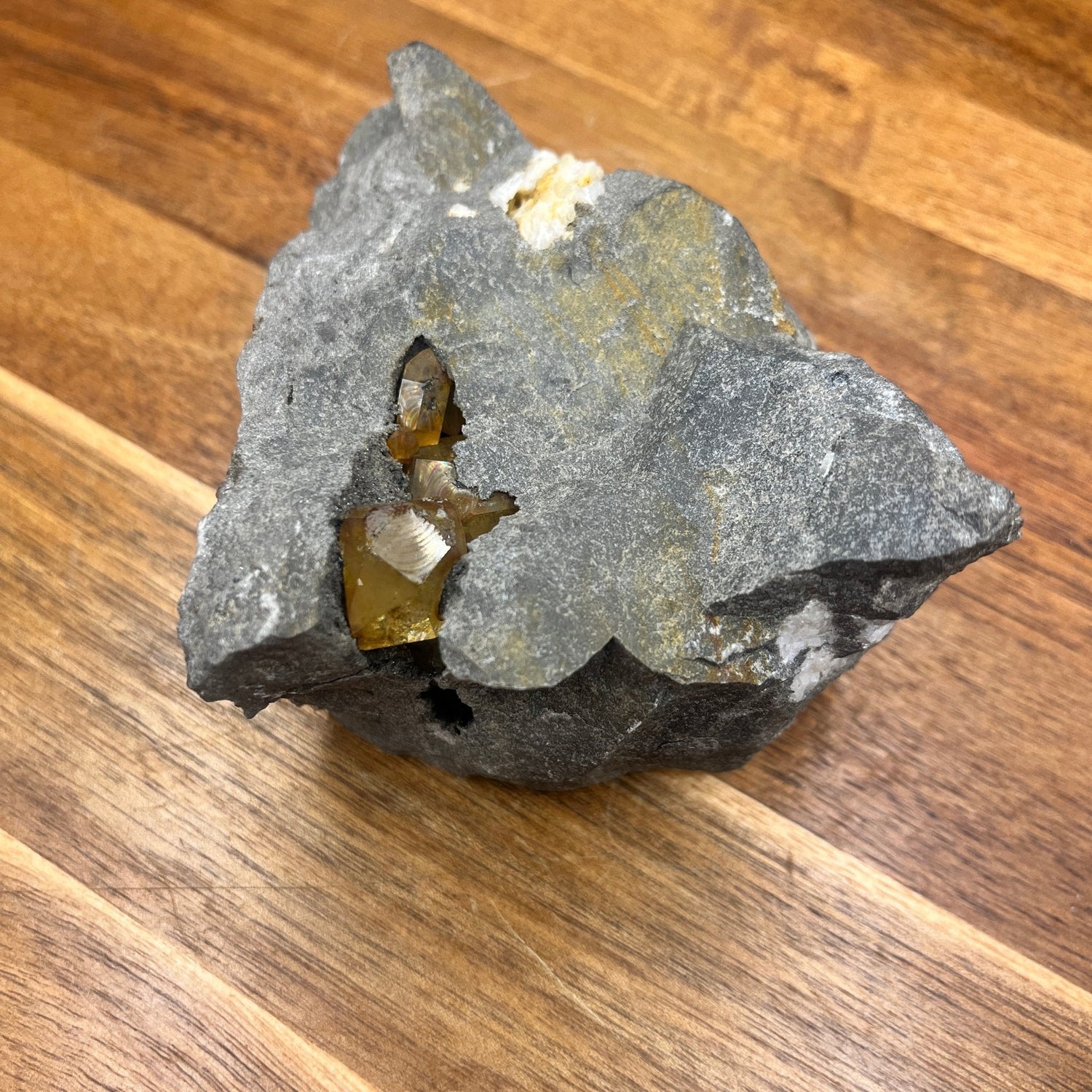 Yellow Apatite Dodecagon with Quartz Specimen - Sage & Magic