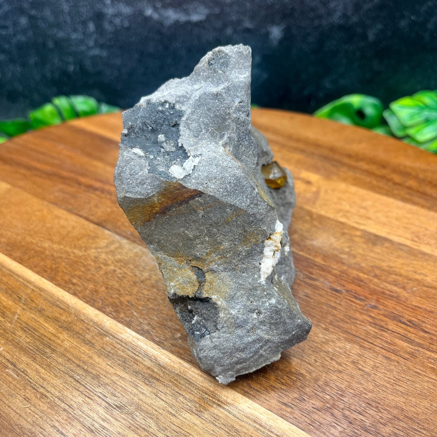 Yellow Apatite Dodecagon with Quartz Specimen - Sage & Magic