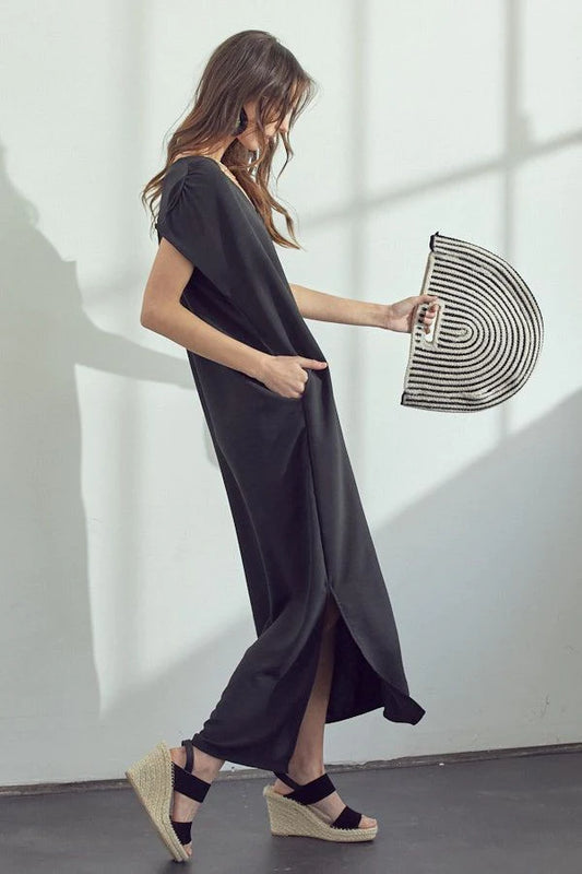 Comfy Casual Maxi Dress with Side Slits