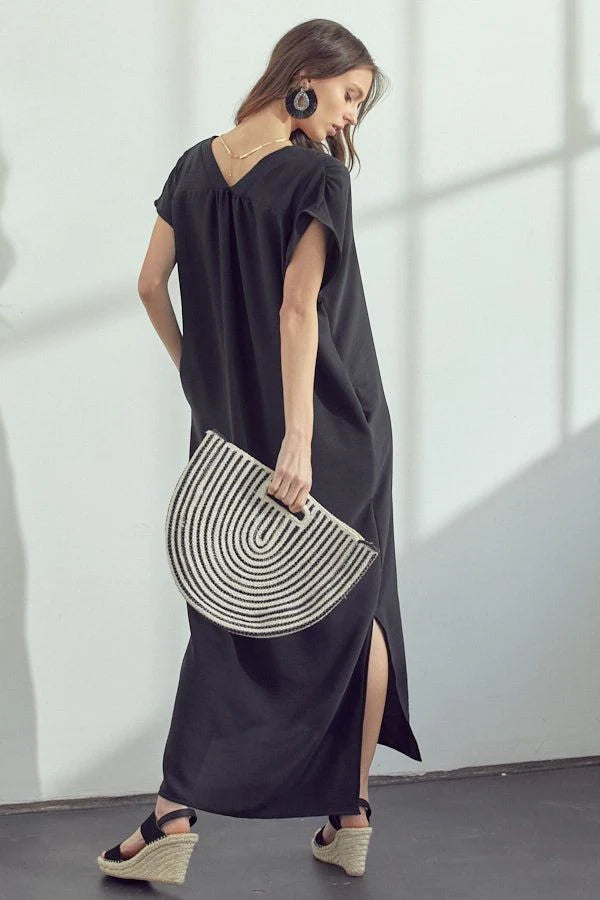 Comfy Casual Maxi Dress with Side Slits