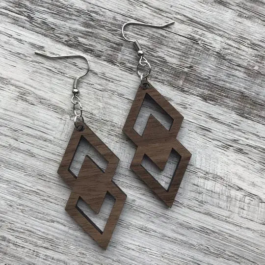 Birch Wood Drop Earrings
