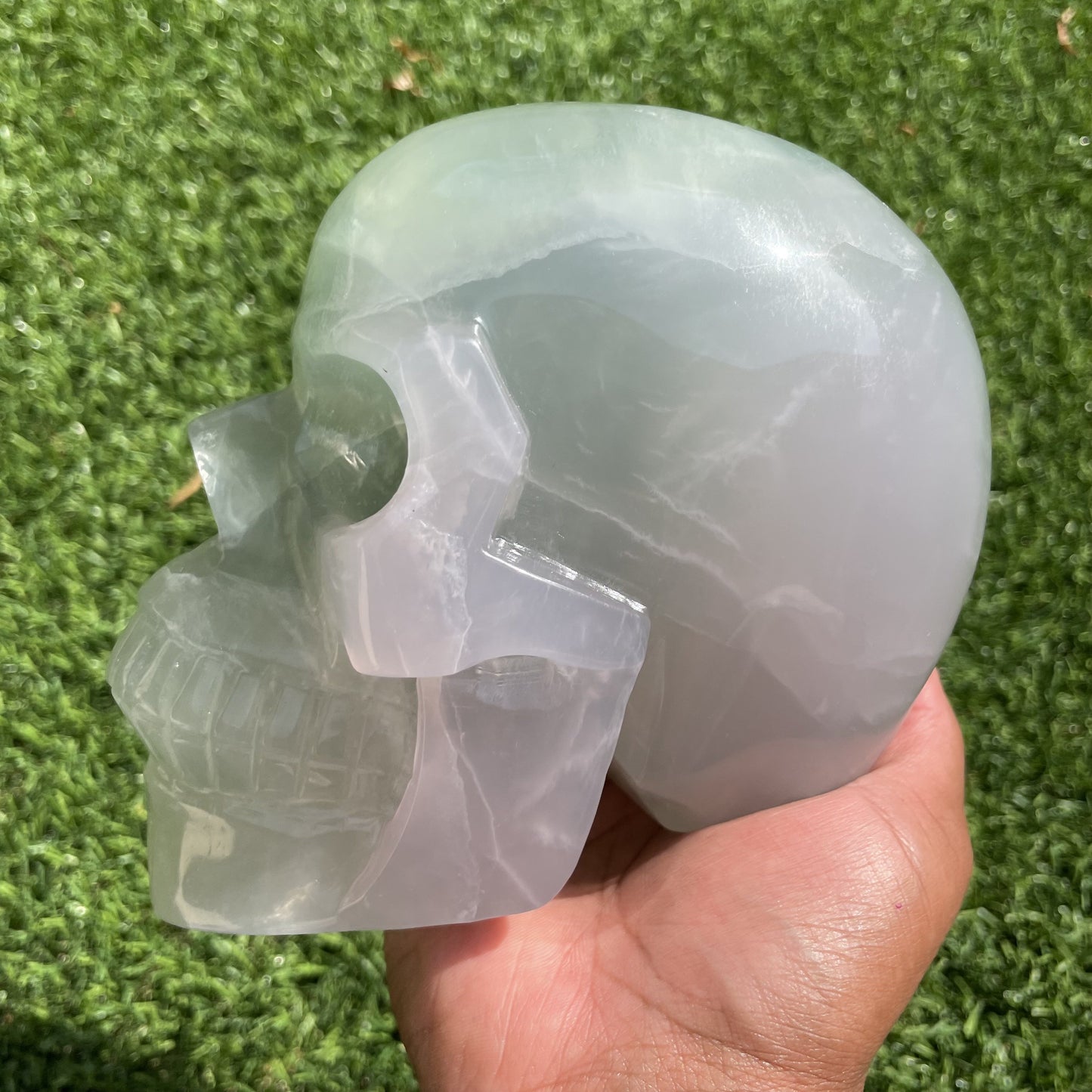 Mint Green Yttrium Fluorite Skull