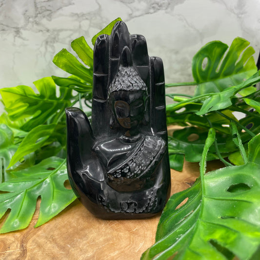Black Obsidian Guan Yin Hand