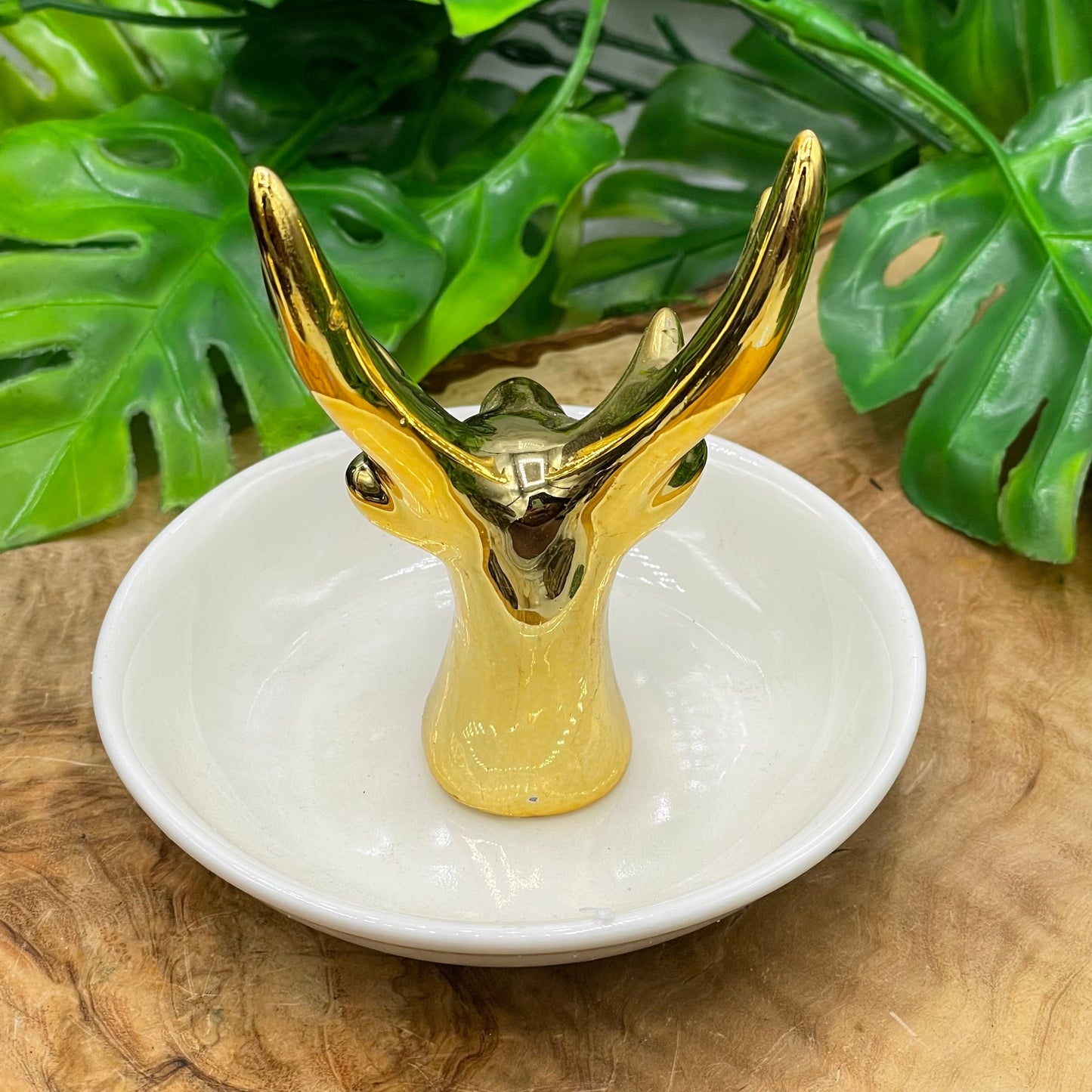 Gold Ceramic Jewelry Dish