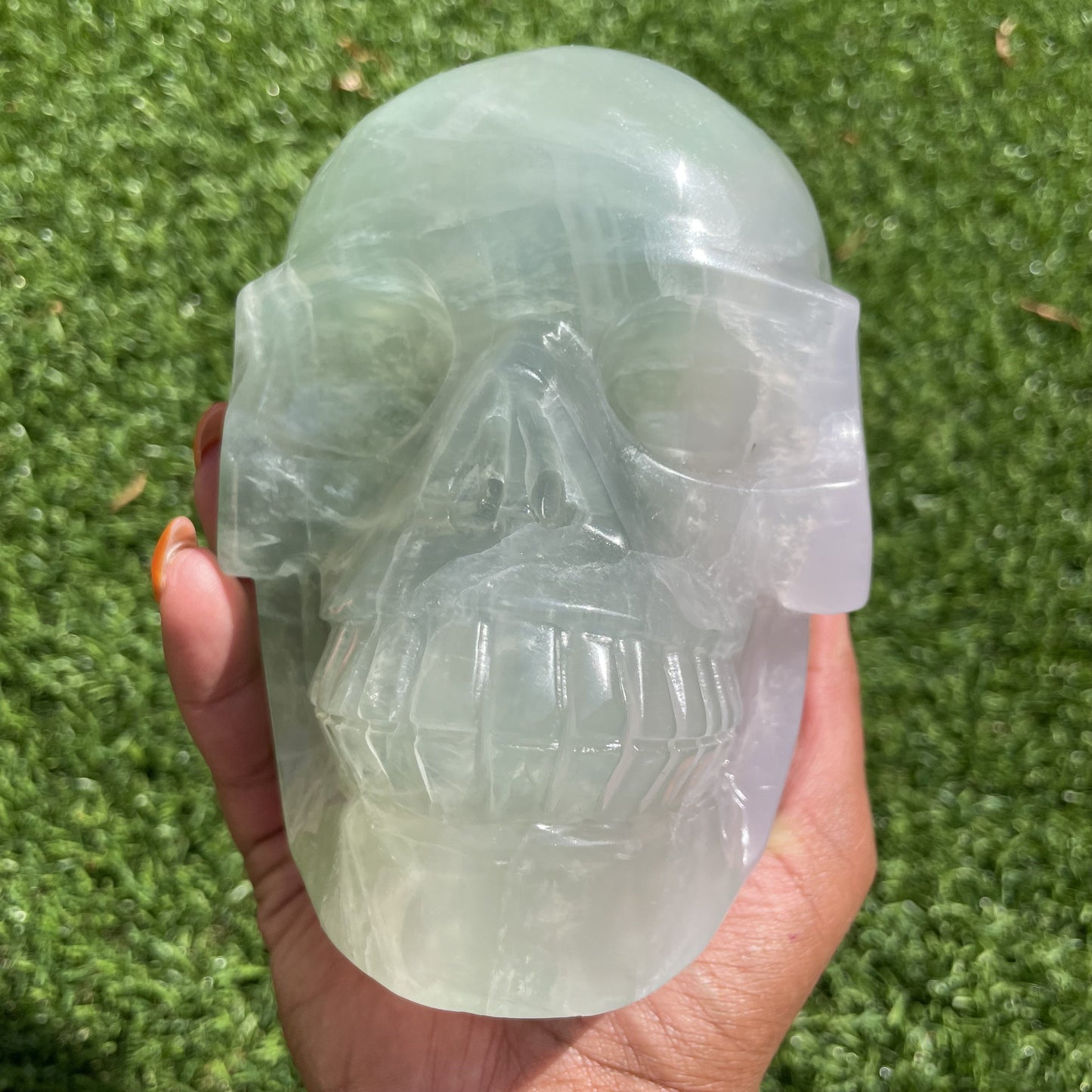 Mint Green Yttrium Fluorite Skull