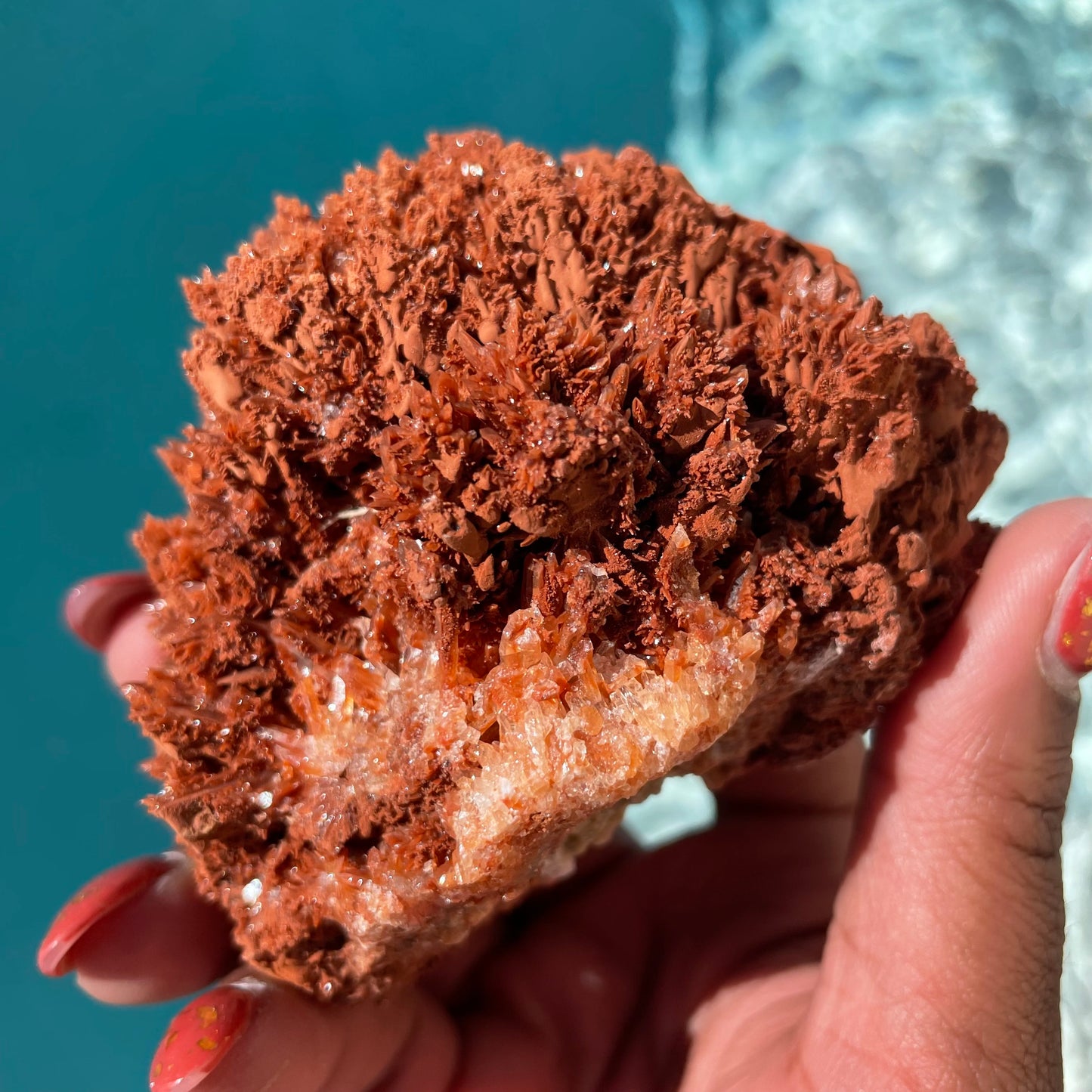 Starry Acicular Red Calcite