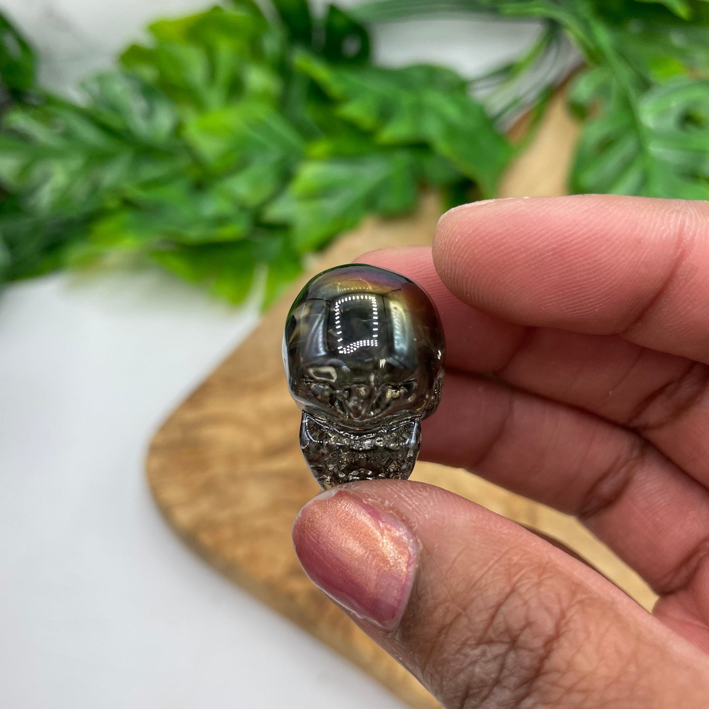 Mini Glass Aura Skull