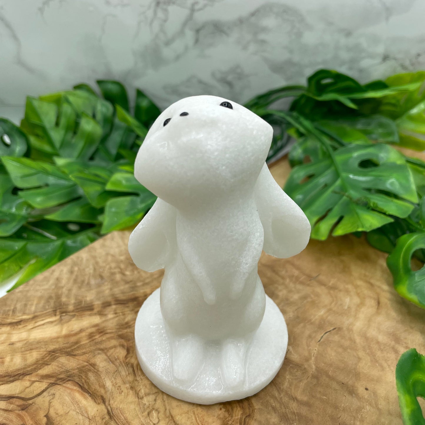 White Jade Adorable Bunny Rabbit